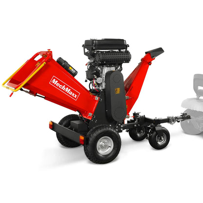 8 inch ZONSEN E-Start 1000cc 35hp Gas Powered 4 - Wheel Drum Wood Chipper with Taillight ,  B200