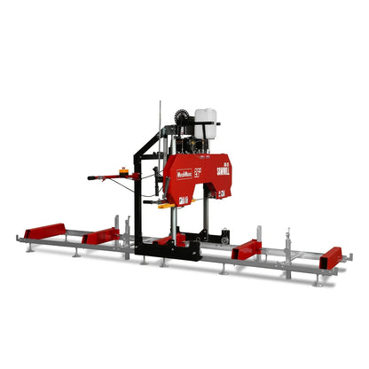 26" Portable Sawmill, 420cc 15HP E-Start Gasoline Engine, 22" Board Width, 13' Track Length , SM26