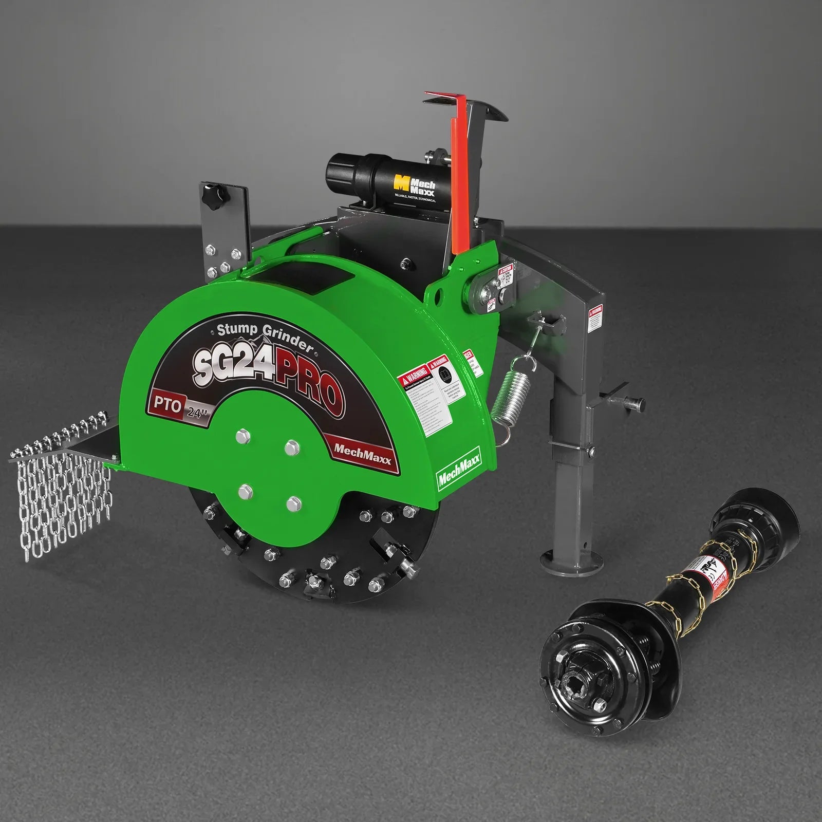 3-Point PTO Stump Grinder with 34 Carbide Teeth (PTO Shaft Included with Slip Clutch),  for 15-45HP Tractor,  SG24PRO