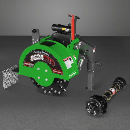 3-Point PTO Stump Grinder with 34 Carbide Teeth (PTO Shaft Included with Slip Clutch),  for 15-45HP Tractor,  SG24PRO