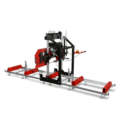 26" Portable Sawmill, 420cc 15HP E-Start Gasoline Engine, 22" Board Width, 13' Track Length , SM26