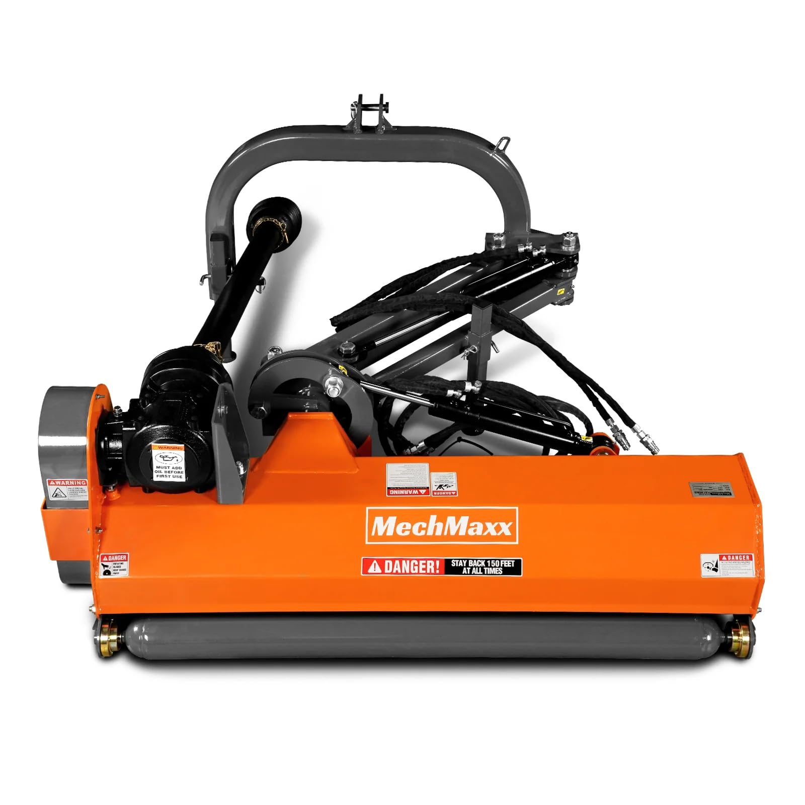 MechMaxx 65" Inch PTO Drive 3 Point Hitch Offset Flail Ditch Bank Mower for 30-60HP CAT 1 Tractor, 85'' Offset Distance,60°/90° Rotation Angle, 28 Hammers, Model VAM65