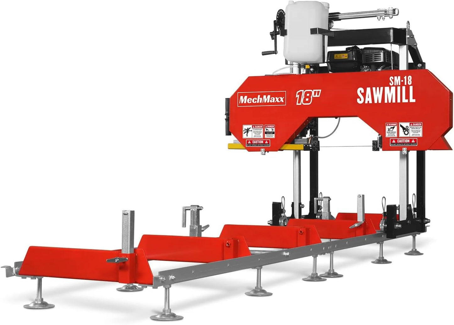 MechMaxx 18'' Portable Sawmill, DUCAR 212cc 7HP Gasoline Engine, 15" Board Width And 7'' Board Thickness,10' Track Length, Model SM-18