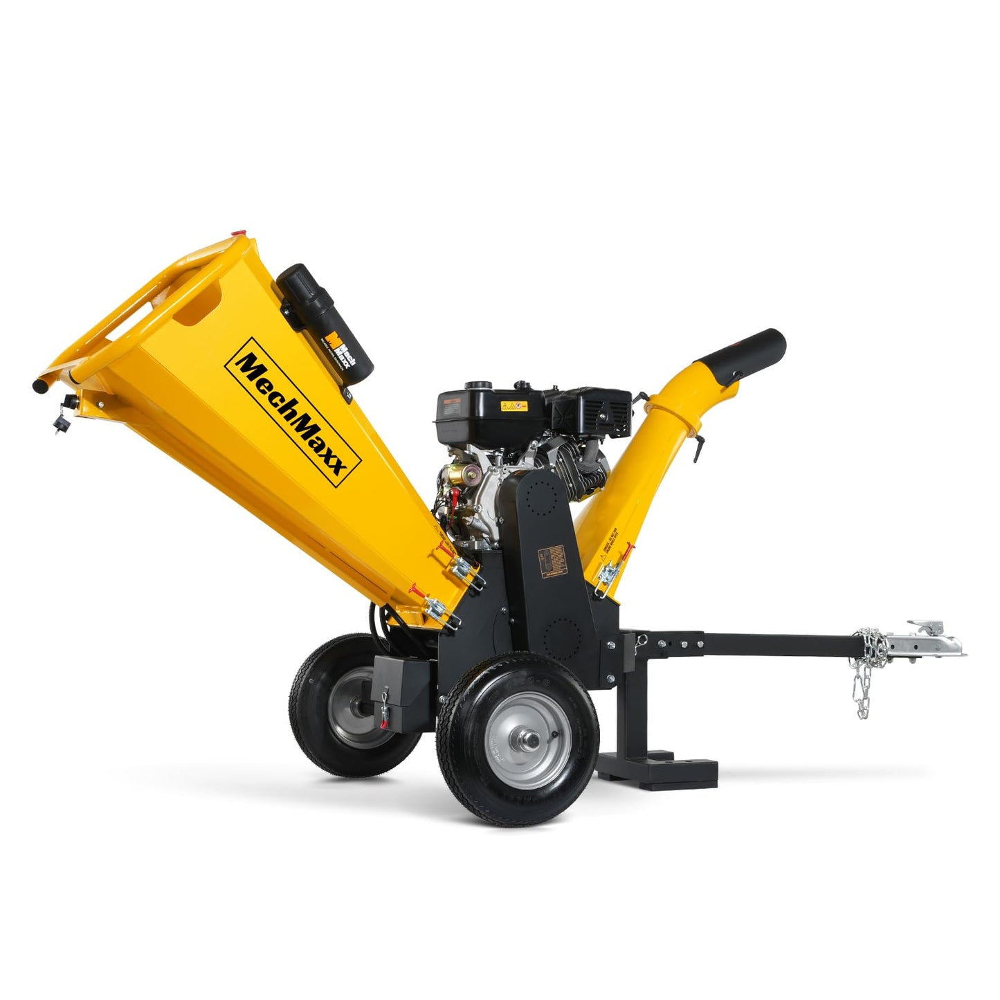 MechMaxx 4 inch DUCAR 212cc 7HP Gasoline Engine Powered Wood Chipper Shredder with Tow Bar, 4" Max Chipping Diameter Capacity, Emergency Stop Button, Model GS650