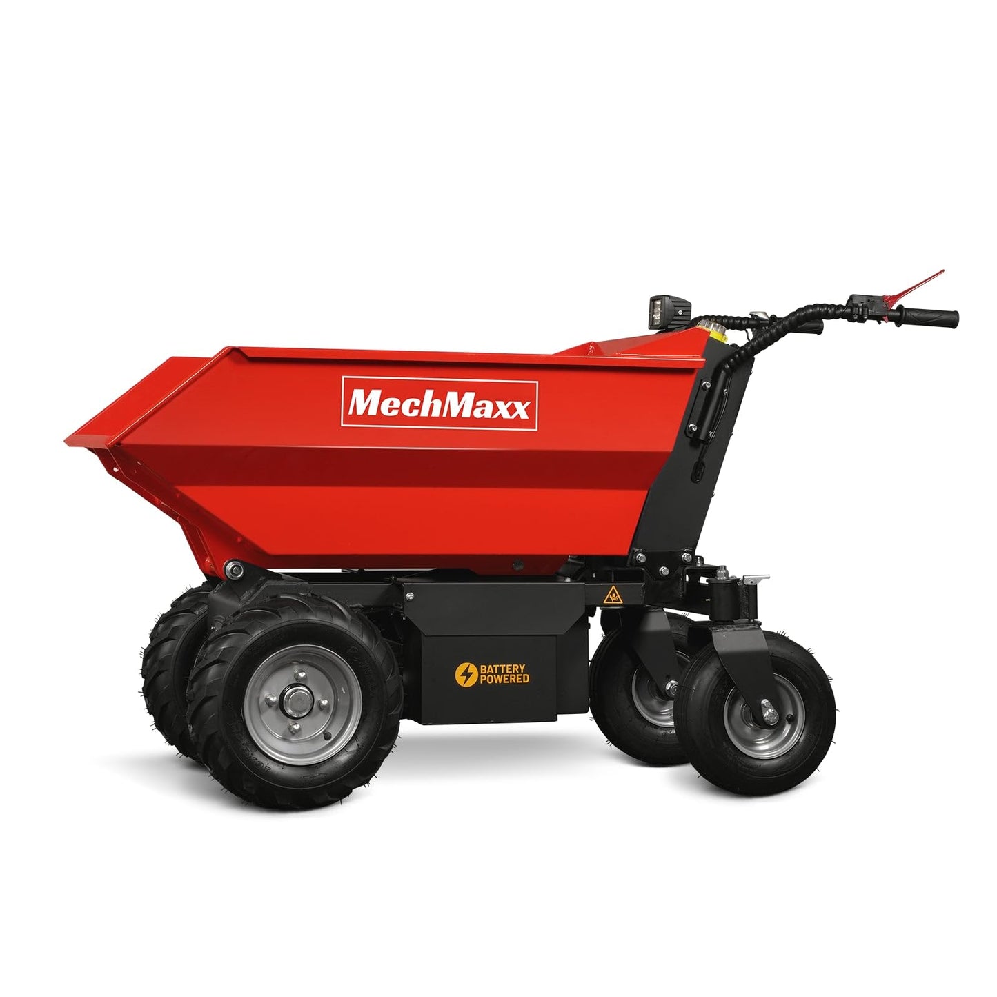 MechMaxx 1100Lbs Loading Battery Powered Barrow Electric Mini Dumper Dump Cart Wheel Barrow, with 30W Light, 1000W 48V Brushless DC Motor, LED Display Screen, Model E50 (Red)