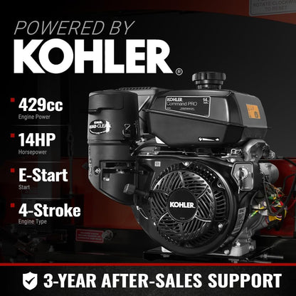 MechMaxx 32" Portable Sawmill (5 x Blades Included), KOHLER CH440 429cc 14HP E-Start Gasoline Engine,26.5" Board Width,20' Track Length (13' Track Length + 6.6' Track Extension Included),Model SM32