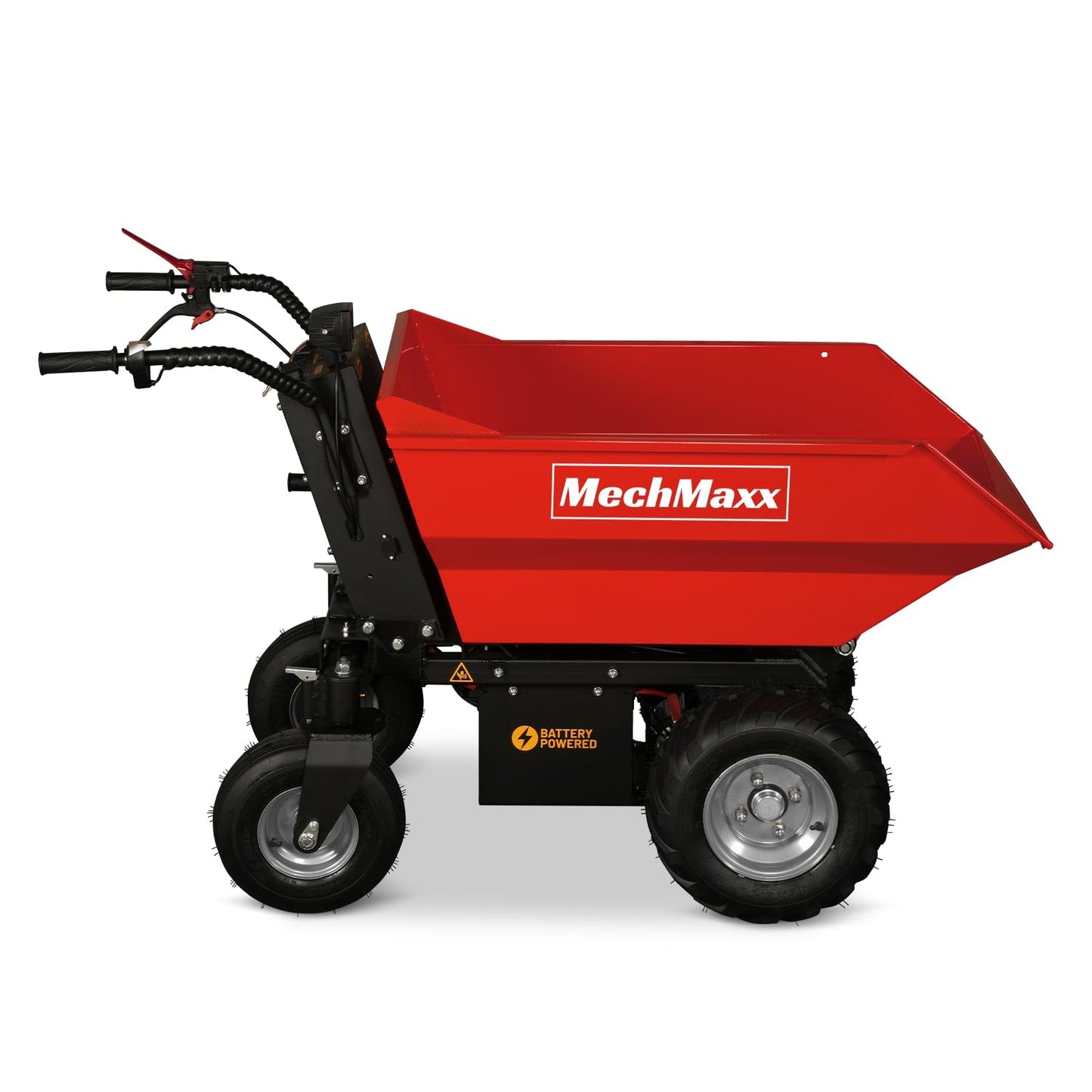 MechMaxx 1100Lbs Loading Battery Powered Barrow Electric Mini Dumper Dump Cart Wheel Barrow, with 30W Light, 1000W 48V Brushless DC Motor, LED Display Screen, Model E50 (Red)