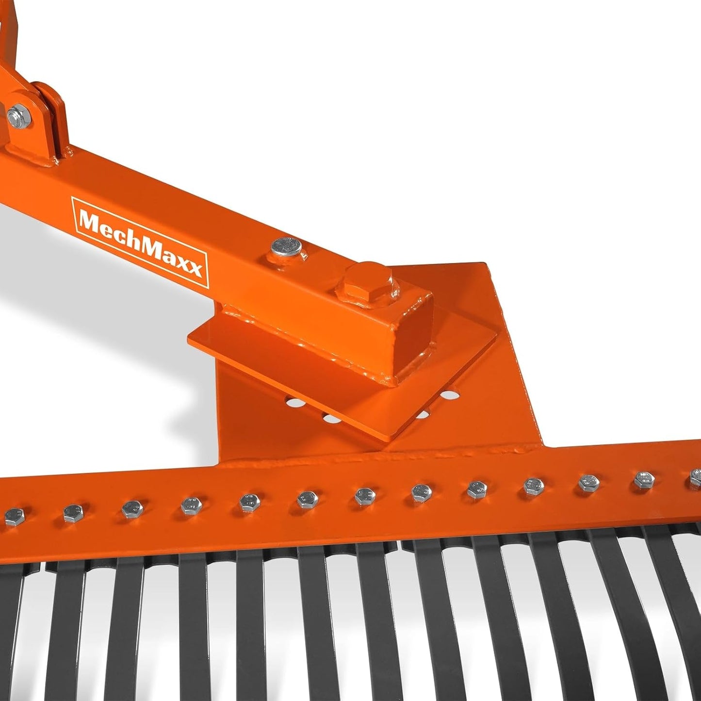 MechMaxx 72" Landscape Rake with Bolt-On Wheels & 36 Tines & Support Stand 3 Point Hitch Cat. 1 20-50 HP Tractor Attachment, Model LR72W