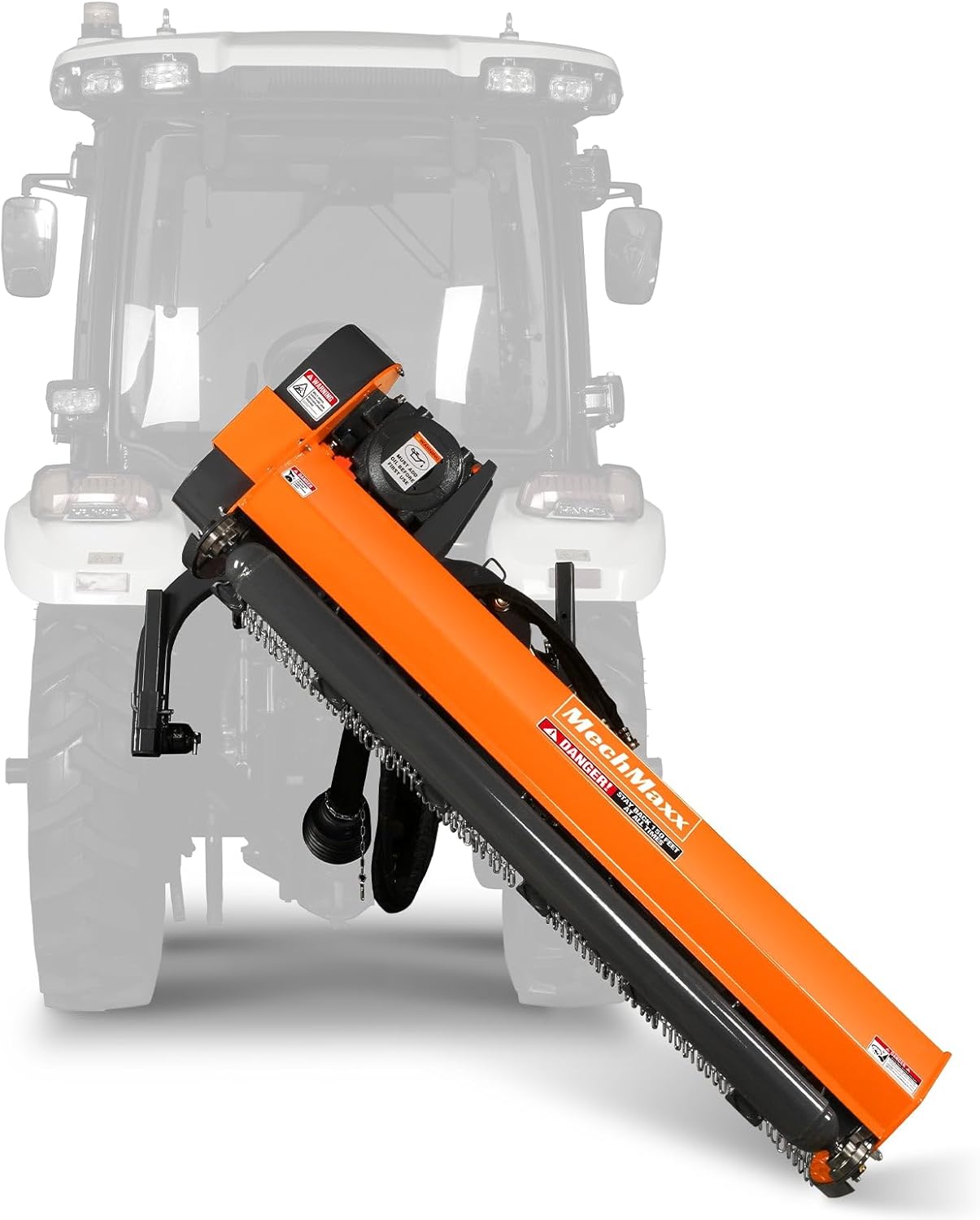 MechMaxx 65" Inch PTO Drive 3 Point Hitch Offset Flail Ditch Bank Mower for 30-60HP CAT 1 Tractor, 85'' Offset Distance,60°/90° Rotation Angle, 28 Hammers, Model VAM65