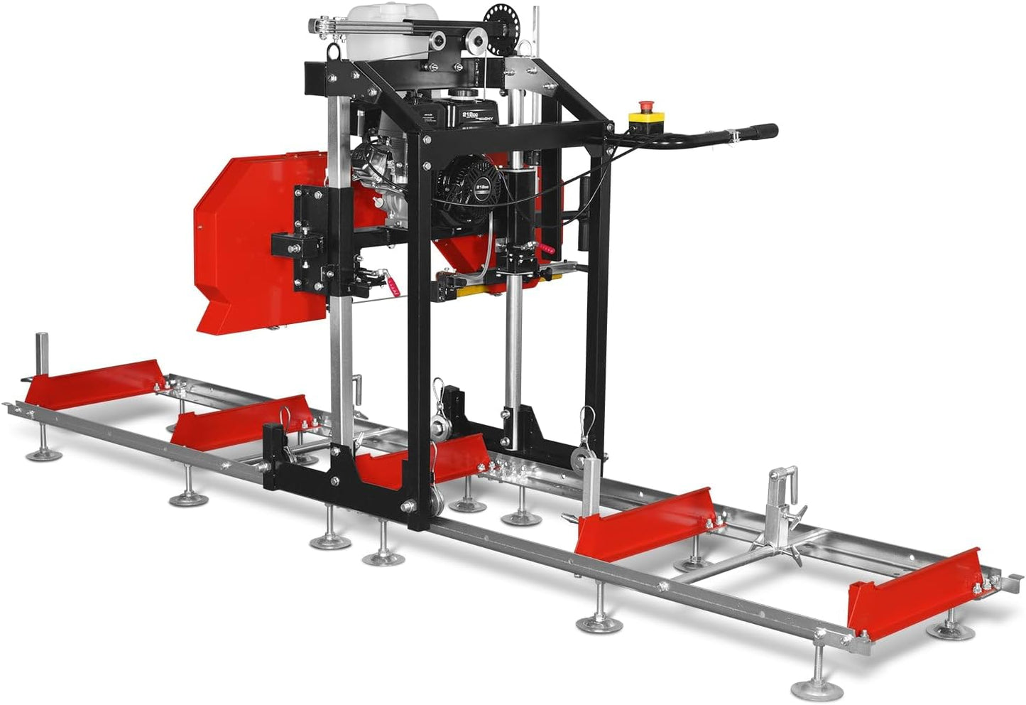 MechMaxx 18'' Portable Sawmill, DUCAR 212cc 7HP Gasoline Engine, 15" Board Width And 7'' Board Thickness,10' Track Length, Model SM-18