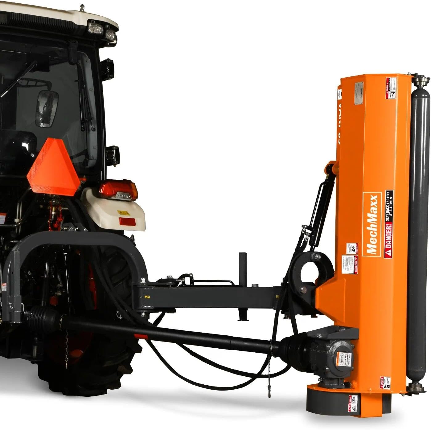 MechMaxx 65" Inch PTO Drive 3 Point Hitch Offset Flail Ditch Bank Mower for 30-60HP CAT 1 Tractor, 85'' Offset Distance,60°/90° Rotation Angle, 28 Hammers, Model VAM65