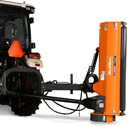 MechMaxx 65" Inch PTO Drive 3 Point Hitch Offset Flail Ditch Bank Mower for 30-60HP CAT 1 Tractor, 85'' Offset Distance,60°/90° Rotation Angle, 28 Hammers, Model VAM65