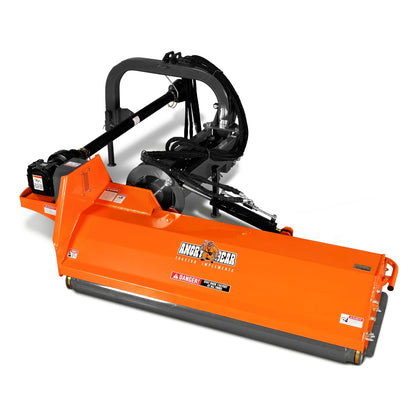 MechMaxx 65" Inch PTO Drive 3 Point Hitch Offset Flail Ditch Bank Mower for 30-60HP CAT 1 Tractor, 85'' Offset Distance,60°/90° Rotation Angle, 28 Hammers, Model VAM65