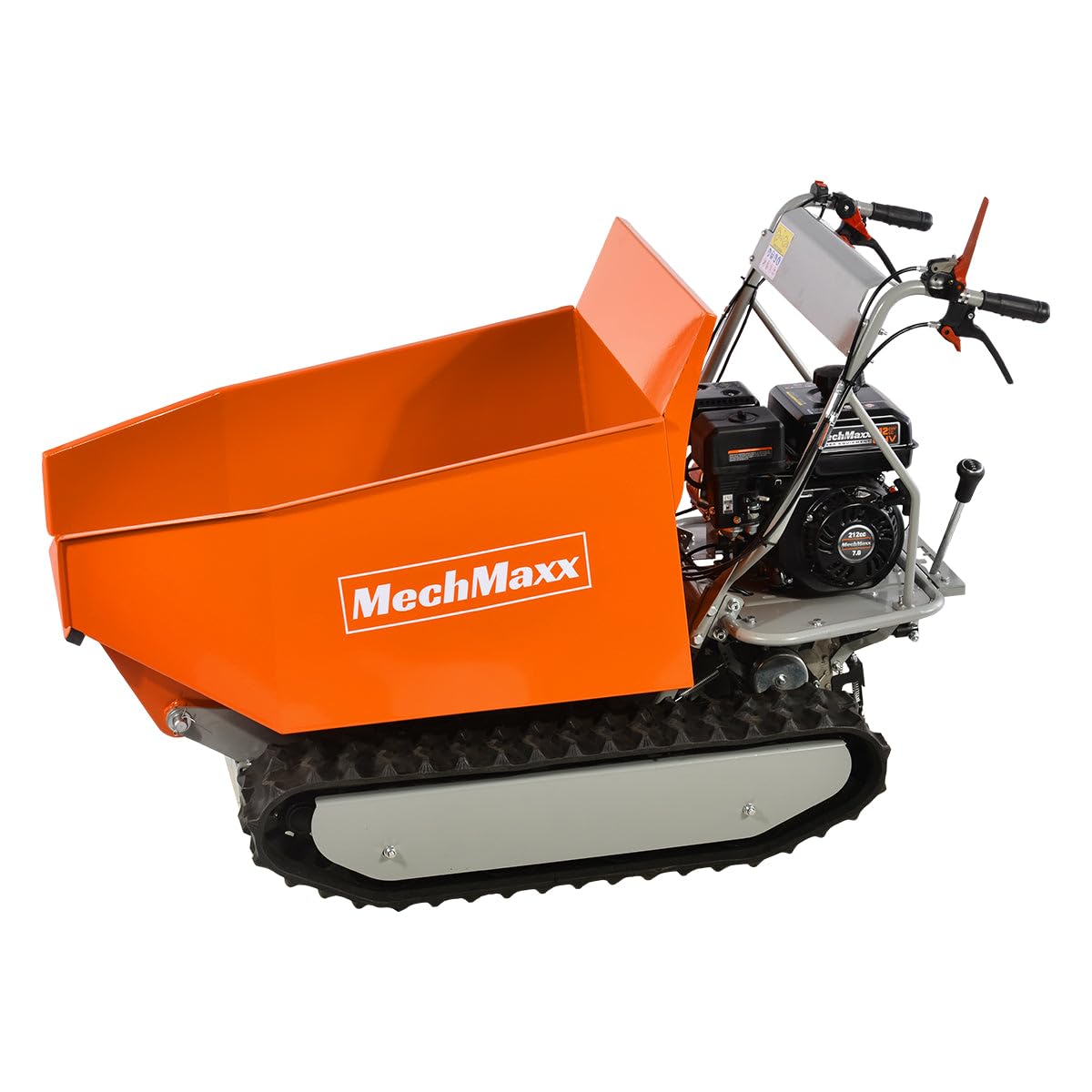 MechMaxx 1100Lb Loading 48V Battery Powered Wheel Barrow Electric Dumper Cart with 30W Light, Hydraulic Tipping, 1000W Brushless DC Motor, LED Display Screen, Model EH50 Yellow