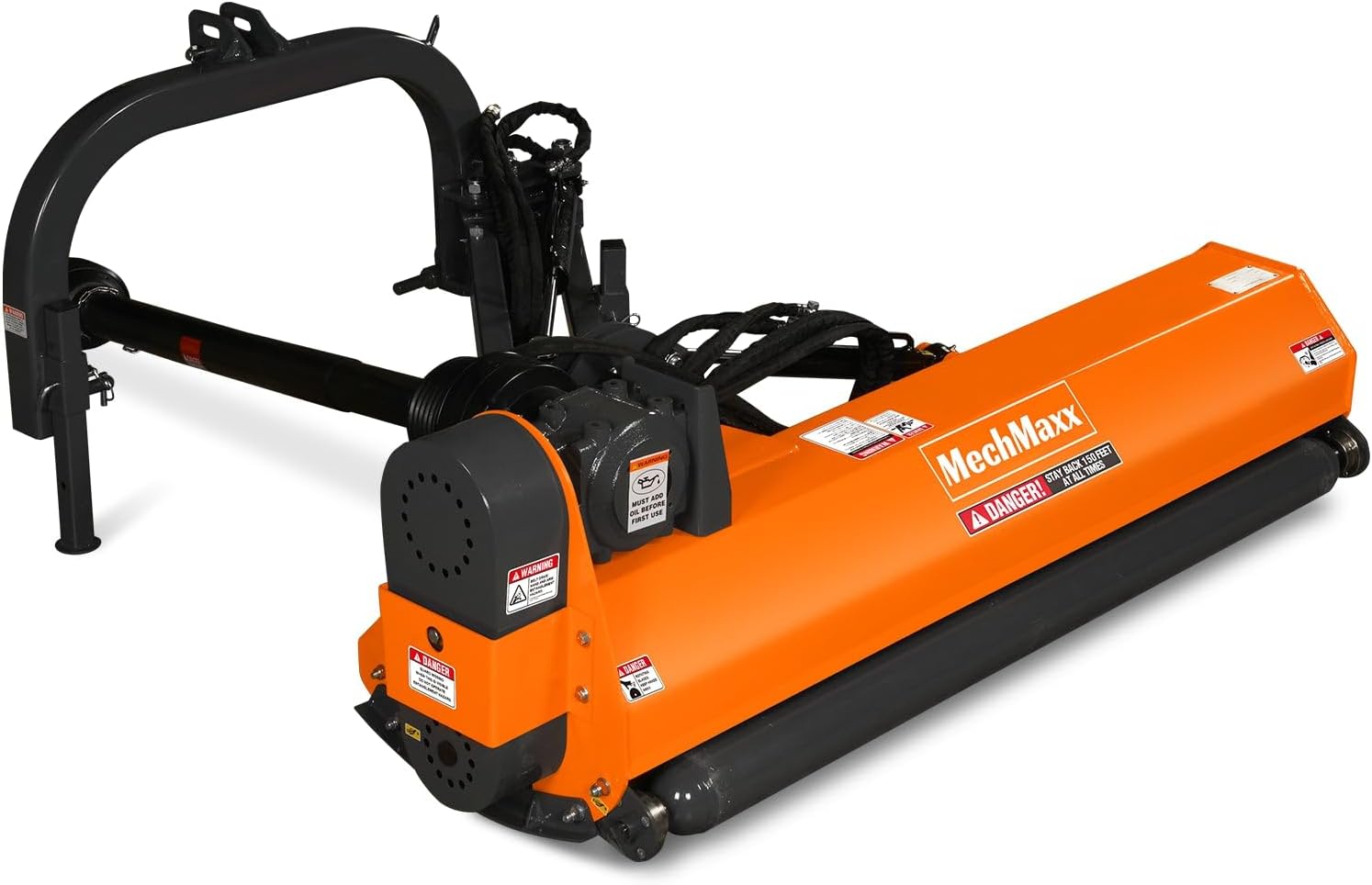 MechMaxx 65" Inch PTO Drive 3 Point Hitch Offset Flail Ditch Bank Mower for 30-60HP CAT 1 Tractor, 85'' Offset Distance,60°/90° Rotation Angle, 28 Hammers, Model VAM65