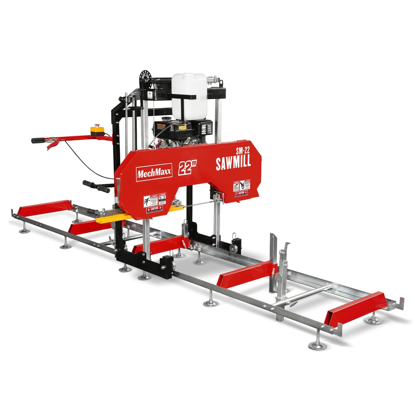 MechMaxx 18'' Portable Sawmill, DUCAR 212cc 7HP Gasoline Engine, 15" Board Width And 7'' Board Thickness,10' Track Length, Model SM-18