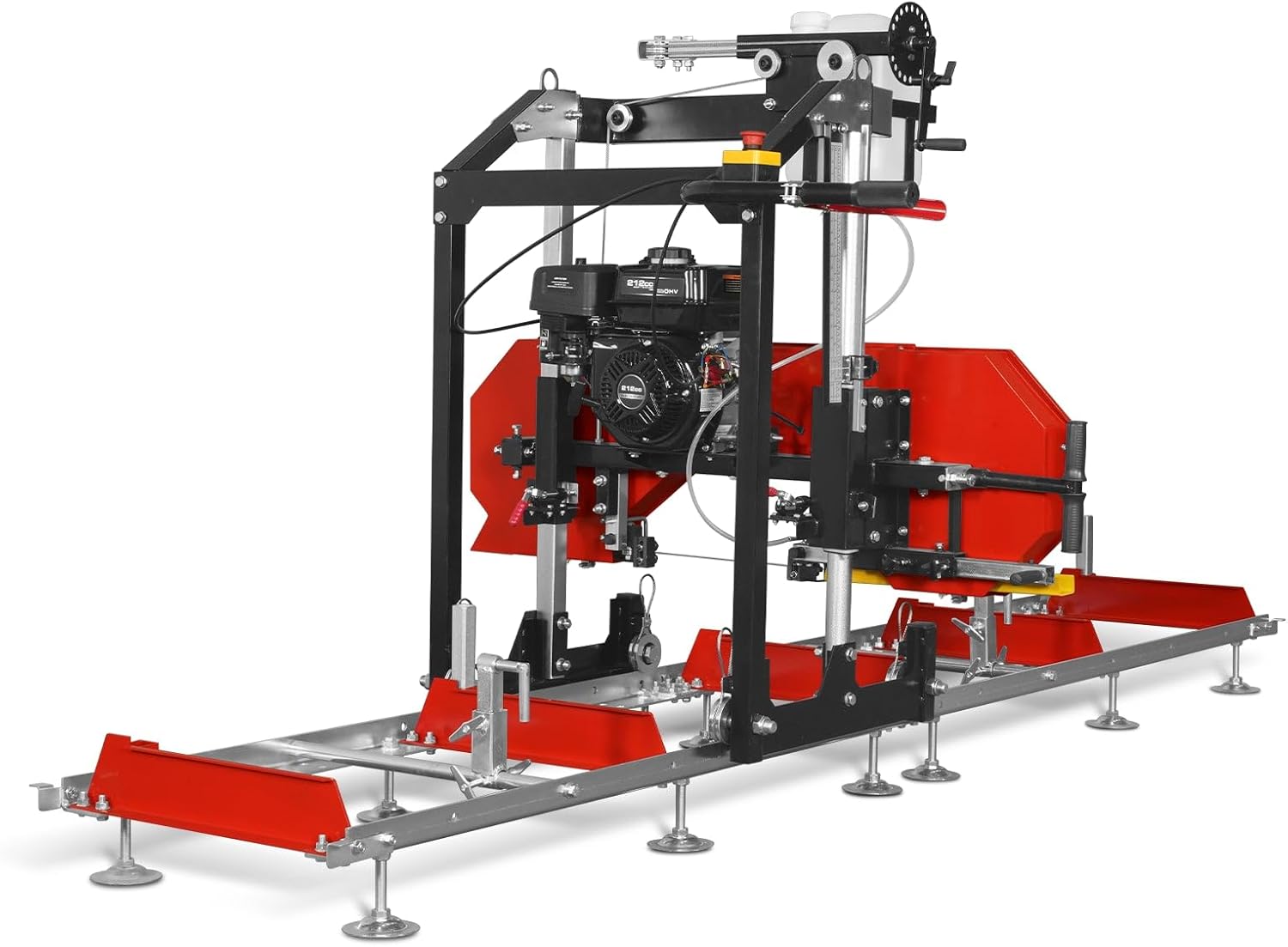 MechMaxx 18'' Portable Sawmill, DUCAR 212cc 7HP Gasoline Engine, 15" Board Width And 7'' Board Thickness,10' Track Length, Model SM-18
