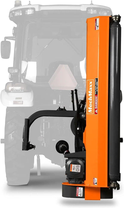 MechMaxx 65" Inch PTO Drive 3 Point Hitch Offset Flail Ditch Bank Mower for 30-60HP CAT 1 Tractor, 85'' Offset Distance,60°/90° Rotation Angle, 28 Hammers, Model VAM65