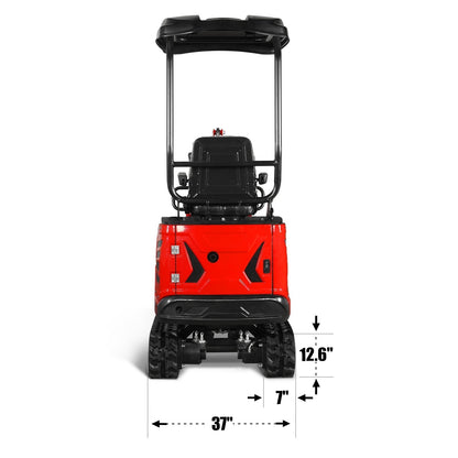 Mini Compact Excavator HONDA GX390 Engine, 65.7” Max. Digging Depth, 2100 LBS Operating Weight, MEC12