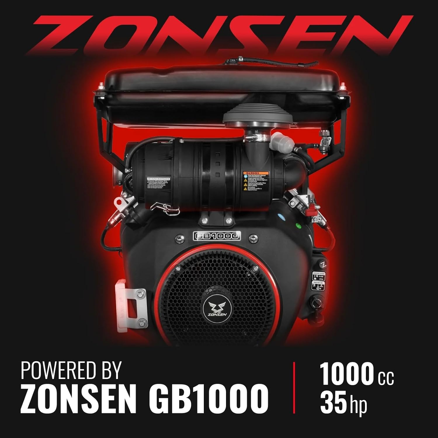 MechMaxx 8'' Inch ZONSEN 1000cc 35hp Electric Start Gasoline Powered Engine 4-Wheels Towable Wood Chipper Shredder Mulcher with Towbar/Tail Light/Emergency Stop Switch, Model B200