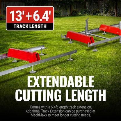 MechMaxx 32" Portable Sawmill (5 x Blades Included), KOHLER CH440 429cc 14HP E-Start Gasoline Engine,26.5" Board Width,20' Track Length (13' Track Length + 6.6' Track Extension Included),Model SM32