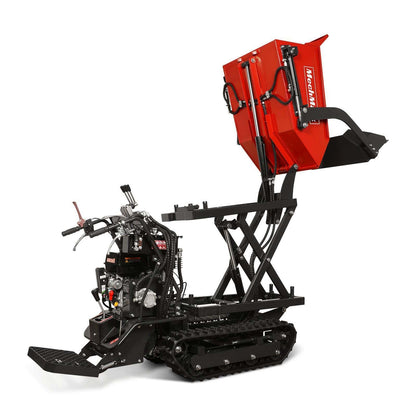 MechMaxx 1100Lbs Loading Battery Powered Barrow Electric Mini Dumper Dump Cart Wheel Barrow, with 30W Light, 1000W 48V Brushless DC Motor, LED Display Screen, Model E50 (Red)