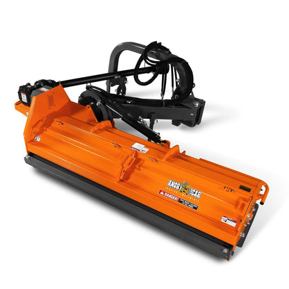 MechMaxx 65" Inch PTO Drive 3 Point Hitch Offset Flail Ditch Bank Mower for 30-60HP CAT 1 Tractor, 85'' Offset Distance,60°/90° Rotation Angle, 28 Hammers, Model VAM65