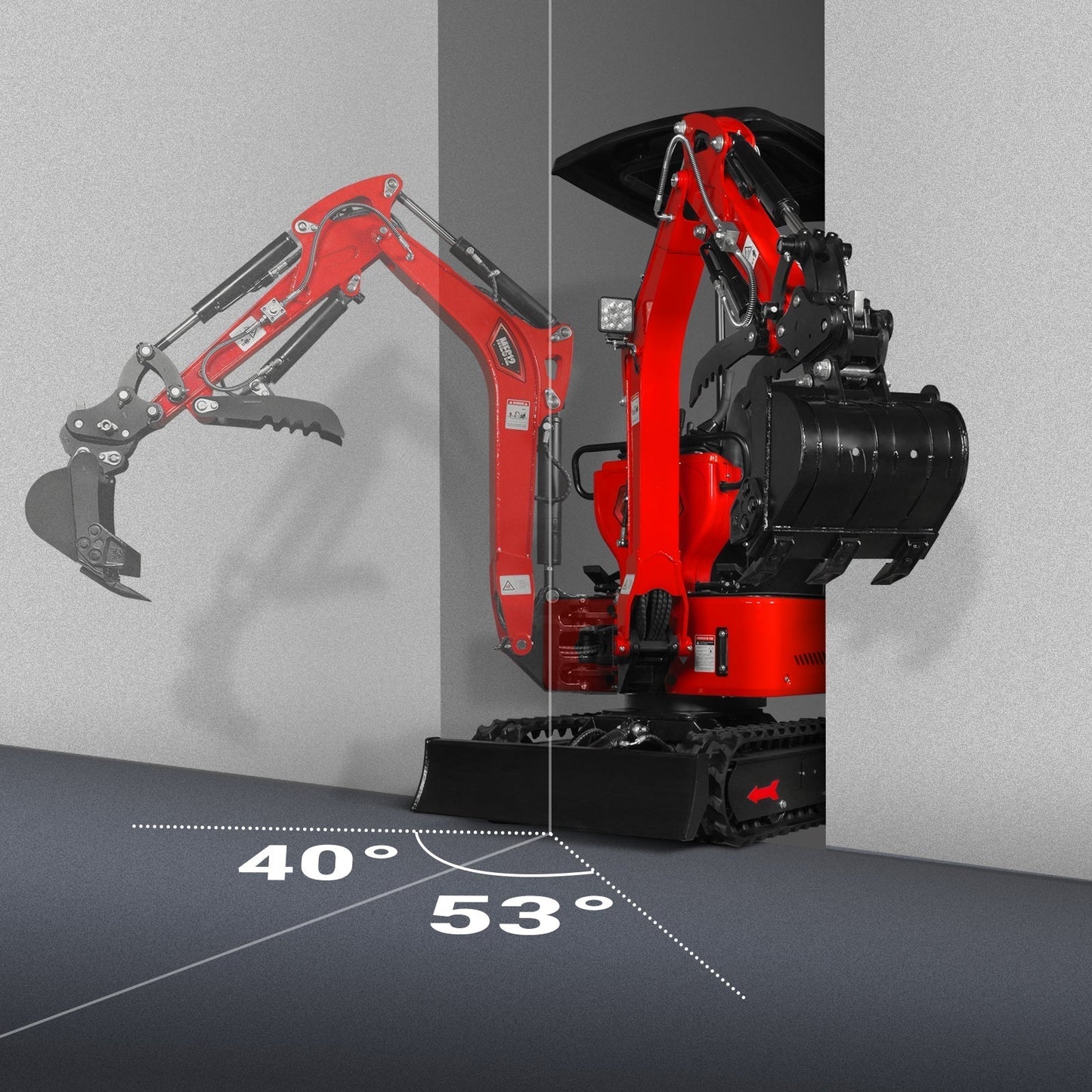 Mini Compact Excavator HONDA GX390 Engine, 65.7” Max. Digging Depth, 2100 LBS Operating Weight, MEC12