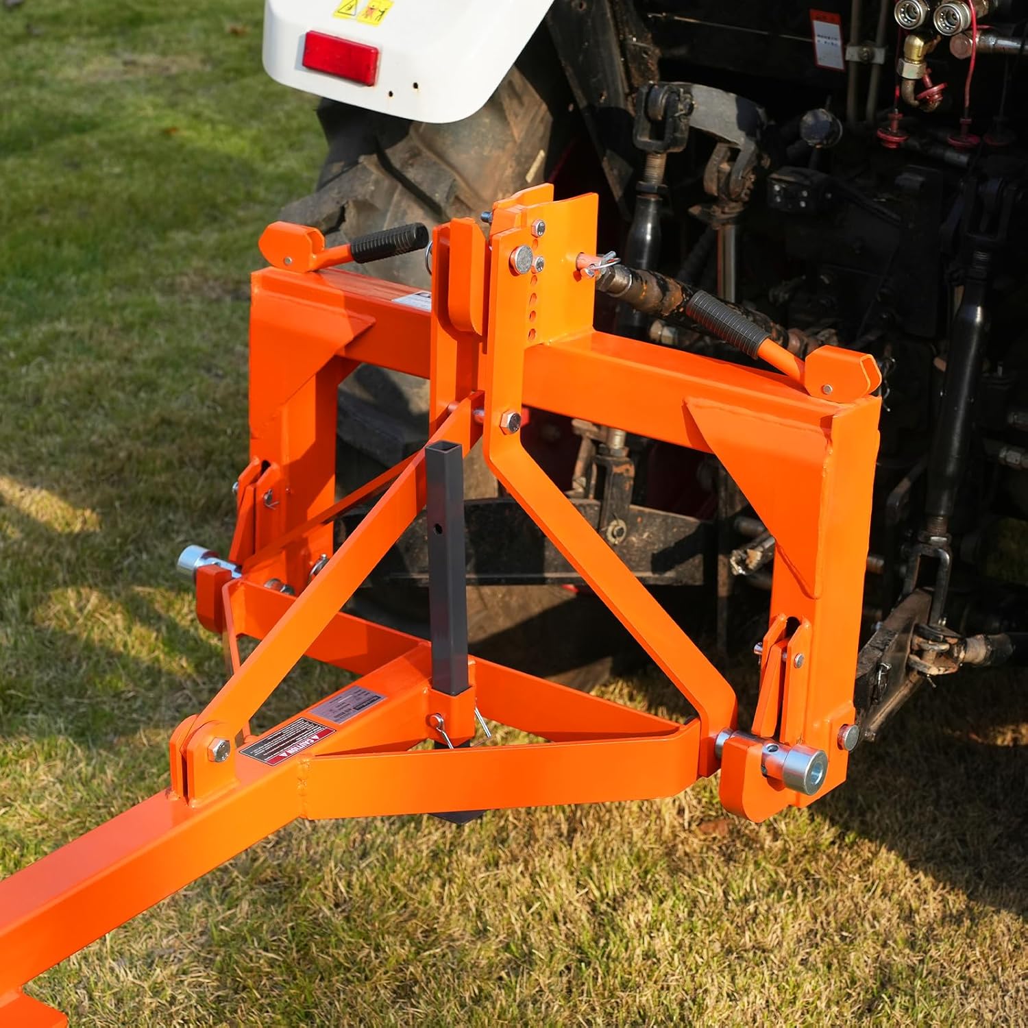 MechMaxx 72" Landscape Rake with Bolt-On Wheels & 36 Tines & Support Stand 3 Point Hitch Cat. 1 20-50 HP Tractor Attachment, Model LR72W