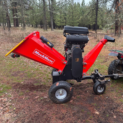 8 inch ZONSEN E-Start 1000cc 35hp Gas Powered 4 - Wheel Drum Wood Chipper with Taillight ,  B200