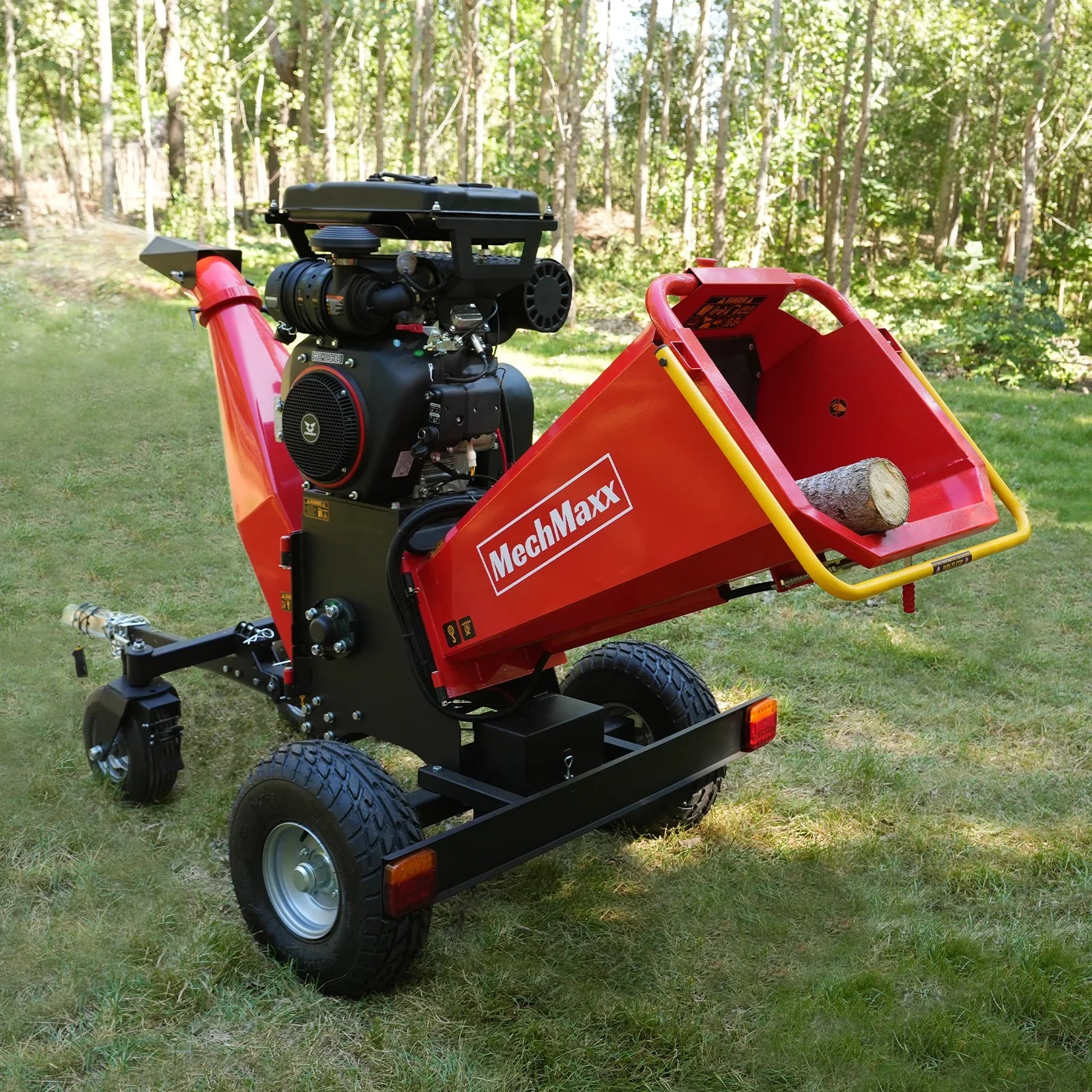 8 inch ZONSEN E-Start 1000cc 35hp Gas Powered 4 - Wheel Drum Wood Chipper with Taillight ,  B200