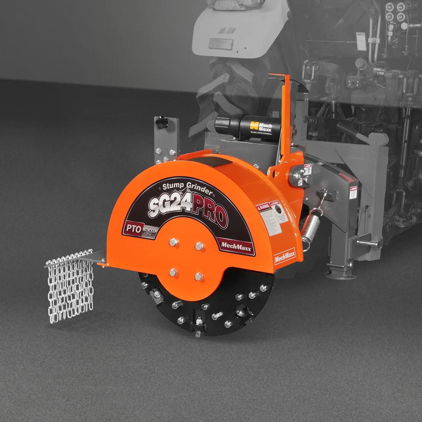 3-Point PTO Stump Grinder with 34 Carbide Teeth (PTO Shaft Included with Slip Clutch),  for 15-45HP Tractor,  SG24PRO