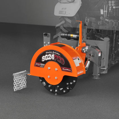3-Point PTO Stump Grinder with 34 Carbide Teeth (PTO Shaft Included with Slip Clutch),  for 15-45HP Tractor,  SG24PRO
