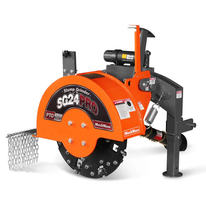 3-Point PTO Stump Grinder with 34 Carbide Teeth (PTO Shaft Included with Slip Clutch),  for 15-45HP Tractor,  SG24PRO