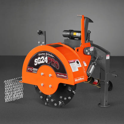 3-Point PTO Stump Grinder with 34 Carbide Teeth (PTO Shaft Included with Slip Clutch),  for 15-45HP Tractor,  SG24PRO