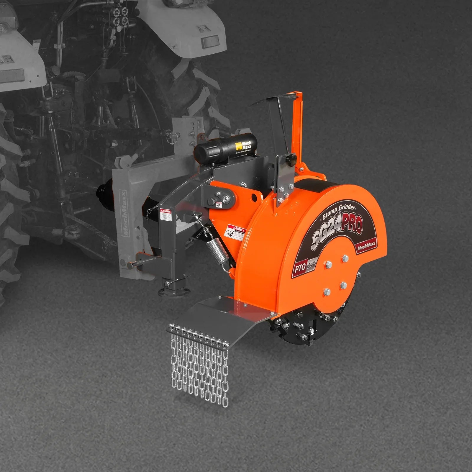 3-Point PTO Stump Grinder with 34 Carbide Teeth (PTO Shaft Included with Slip Clutch),  for 15-45HP Tractor,  SG24PRO