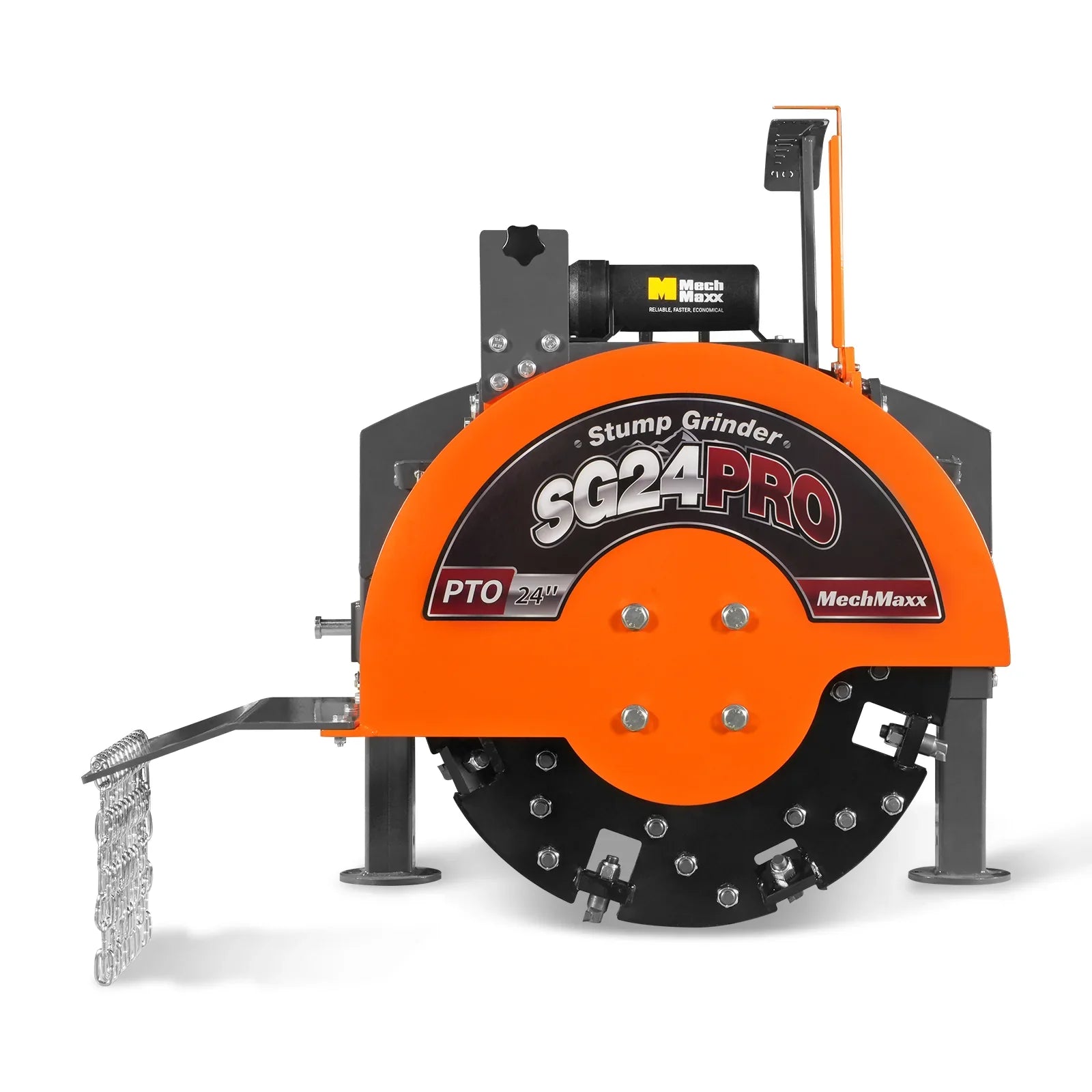 3-Point PTO Stump Grinder with 34 Carbide Teeth (PTO Shaft Included with Slip Clutch),  for 15-45HP Tractor,  SG24PRO