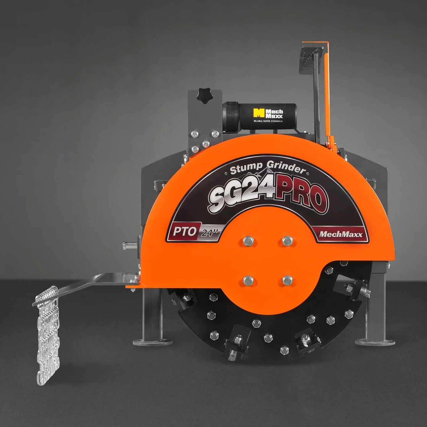 3-Point PTO Stump Grinder with 34 Carbide Teeth (PTO Shaft Included with Slip Clutch),  for 15-45HP Tractor,  SG24PRO