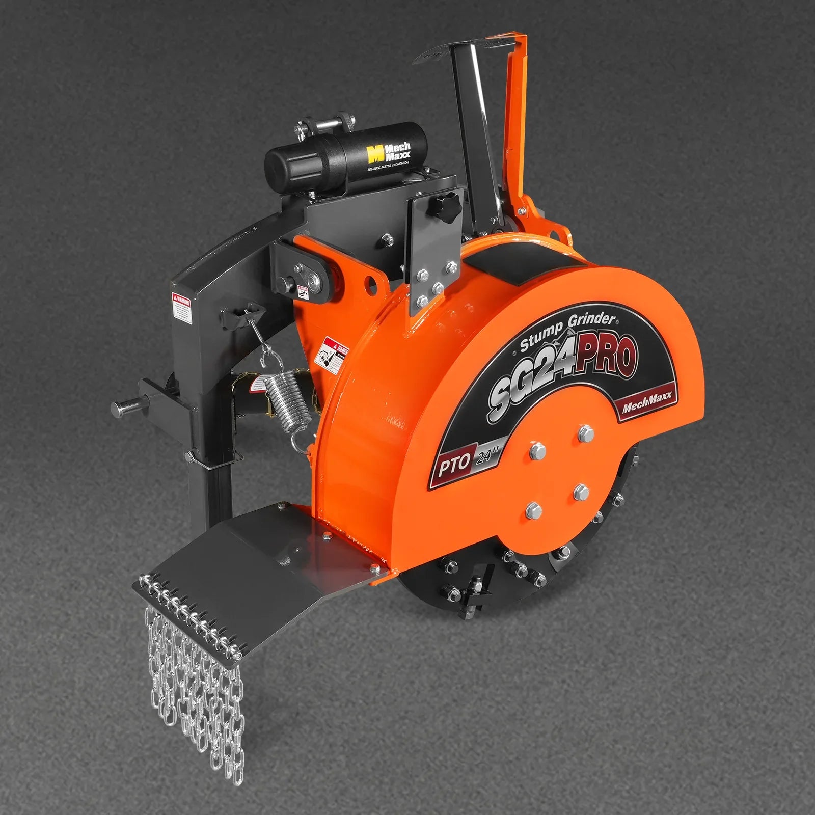 3-Point PTO Stump Grinder with 34 Carbide Teeth (PTO Shaft Included with Slip Clutch),  for 15-45HP Tractor,  SG24PRO