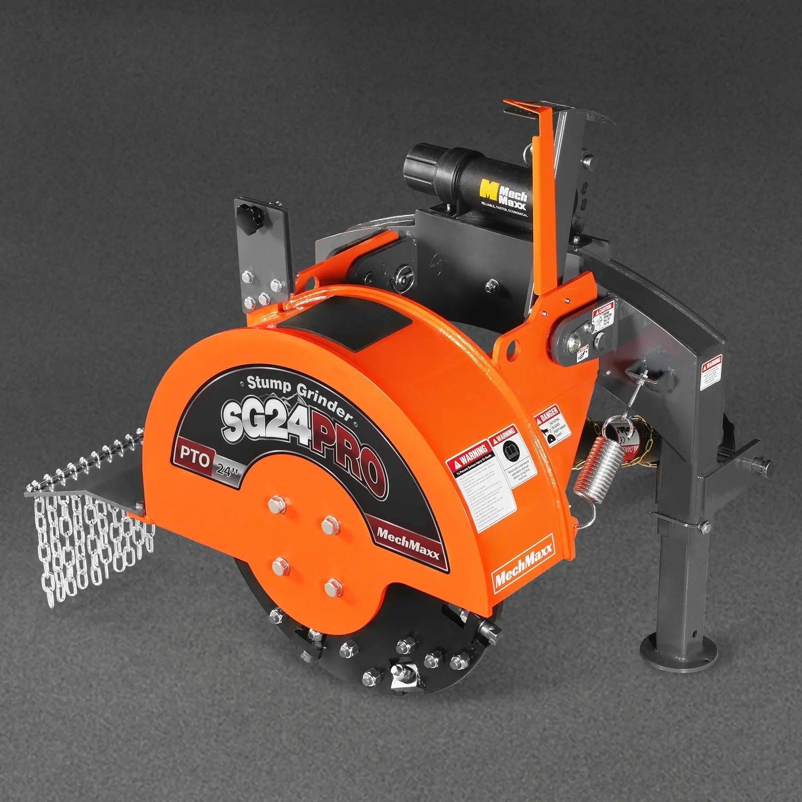 3-Point PTO Stump Grinder with 34 Carbide Teeth (PTO Shaft Included with Slip Clutch),  for 15-45HP Tractor,  SG24PRO