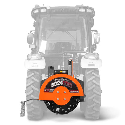 3-Point PTO Stump Grinder with 34 Carbide Teeth (PTO Shaft Included with Slip Clutch),  for 15-45HP Tractor,  SG24PRO