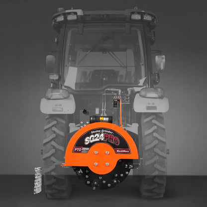 3-Point PTO Stump Grinder with 34 Carbide Teeth (PTO Shaft Included with Slip Clutch),  for 15-45HP Tractor,  SG24PRO