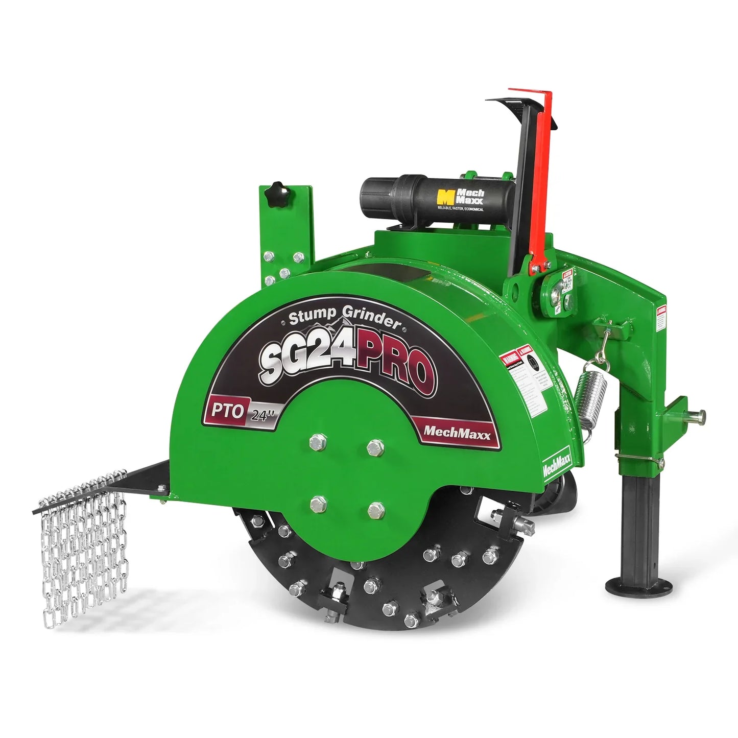 3-Point PTO Stump Grinder with 34 Carbide Teeth (PTO Shaft Included with Slip Clutch),  for 15-45HP Tractor,  SG24PRO