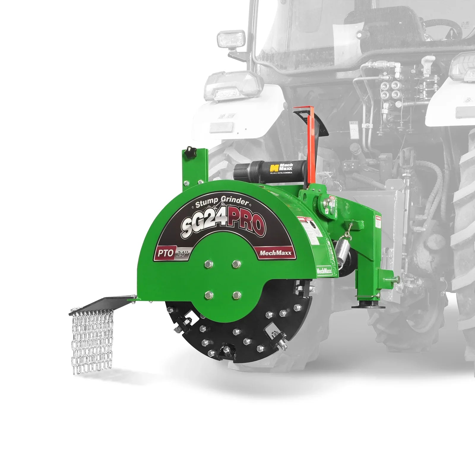 3-Point PTO Stump Grinder with 34 Carbide Teeth (PTO Shaft Included with Slip Clutch),  for 15-45HP Tractor,  SG24PRO