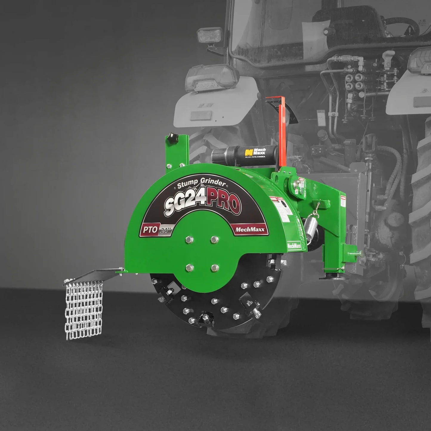 3-Point PTO Stump Grinder with 34 Carbide Teeth (PTO Shaft Included with Slip Clutch),  for 15-45HP Tractor,  SG24PRO