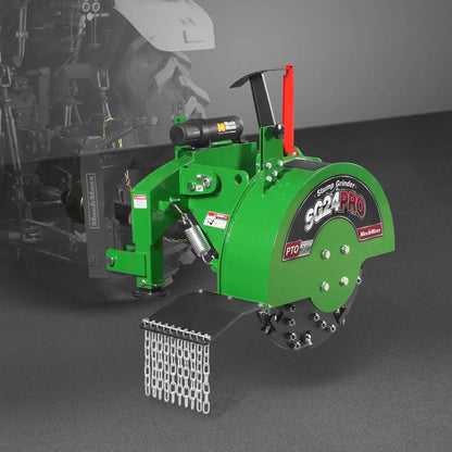 3-Point PTO Stump Grinder with 34 Carbide Teeth (PTO Shaft Included with Slip Clutch),  for 15-45HP Tractor,  SG24PRO