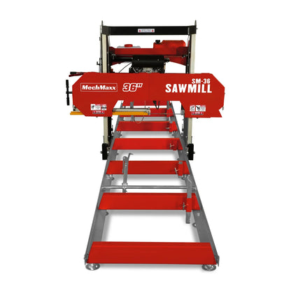 36" MAX Portable Sawmill,  25HP 688cc HONDA GX690 V-Twin Engine,  35" Board Width,  20' Track Length,  (10 x Blades Included),  SM-36HMAX