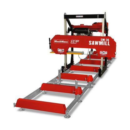 36" MAX Portable Sawmill,  25HP 688cc HONDA GX690 V-Twin Engine,  35" Board Width,  20' Track Length,  (10 x Blades Included),  SM-36HMAX