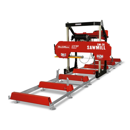 36" MAX Portable Sawmill,  25HP 688cc HONDA GX690 V-Twin Engine,  35" Board Width,  20' Track Length,  (10 x Blades Included),  SM-36HMAX
