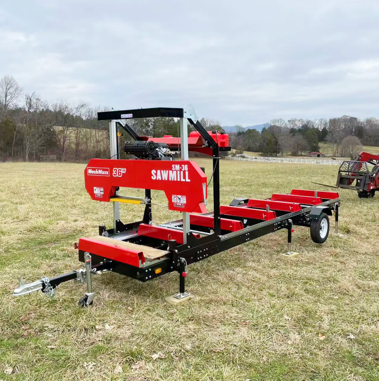 36" MAX Portable Sawmill, 25HP 688cc HONDA GX690 V-Twin Engine, 35" Board Width, 20' Track Length, (10 x Blades Included), SM-36HMAX